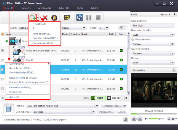 Xilisoft DVD en AVI Convertisseur