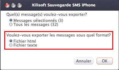 Xilisoft Sauvegarder SMS iPhone pour Mac